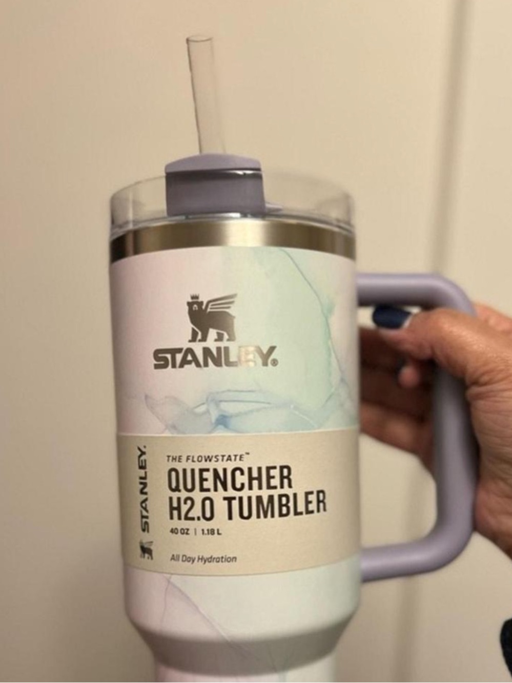 Stanley Pastel Marble Tumbler in Lavender and Mint